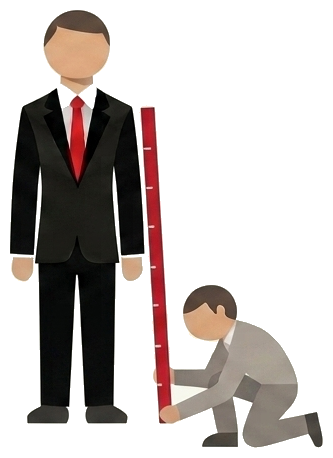 A man in a sharp tailored suit being measured by a kneeling tailor, the Heareka approach